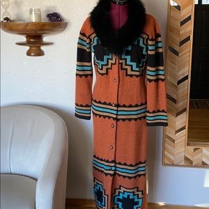 Roja  fox and knit  southwestern duster